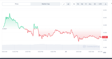 Conflux 价格在过去 24 小时内回撤:来源@coinmarketcap