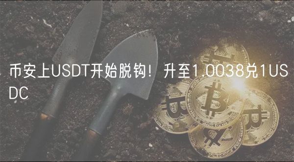 币安上USDT开始脱钩！升至1.0038兑1U