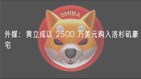 外媒：黄立成以 2500 万美元购入洛杉